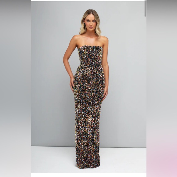 BNWT Helsi Serena gown Iridescent multi/black XL - Picture 6 of 8